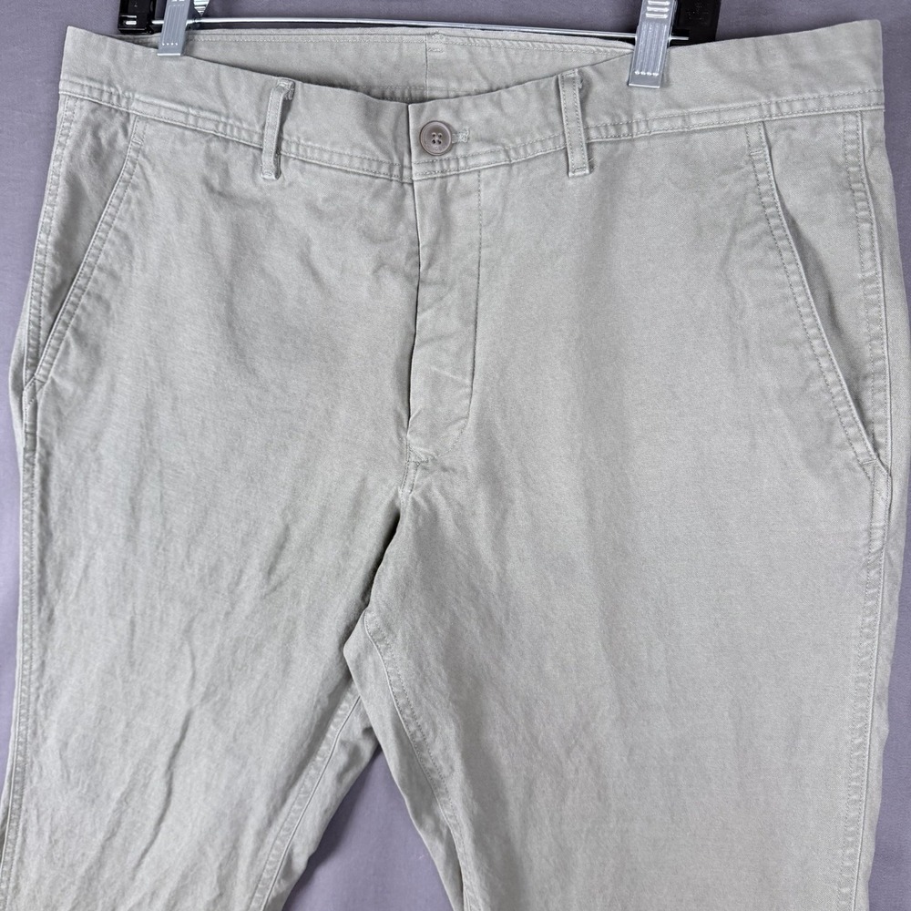 Bonobos Men's Olive Green SlimFit Chino Pants 36 Waist Cotton Stretch Flat Front